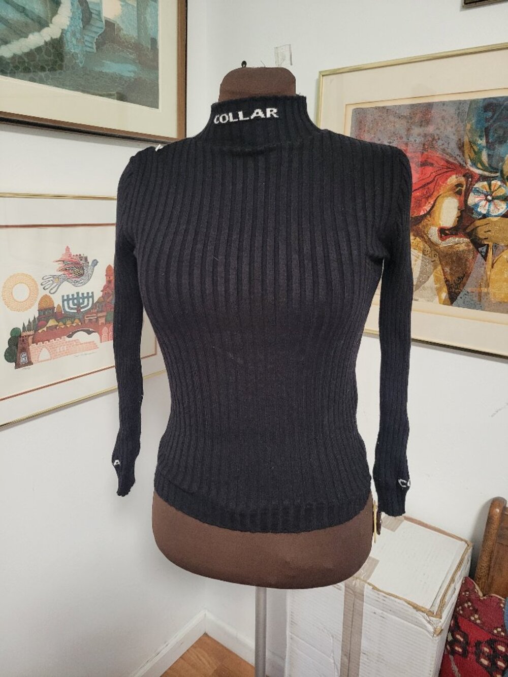 Fleeced Lined Knit Stretchy Sweater Size 150 -XS